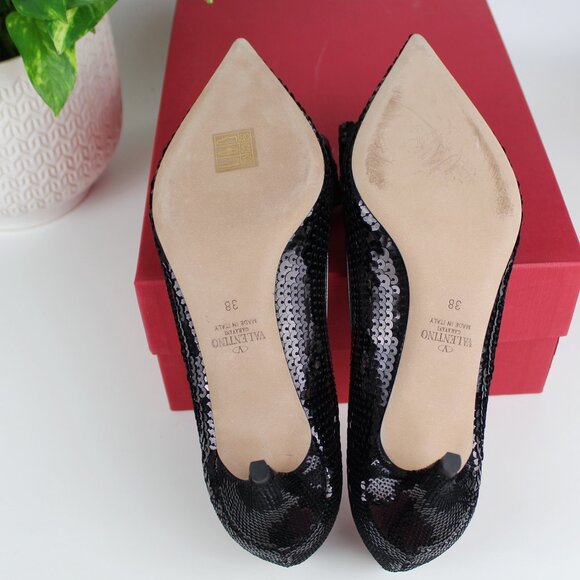 NEW VALENTINO Sequin Bow Pumps | Runway Chic for Events, Work & Date Nights - Picture 15 of 16